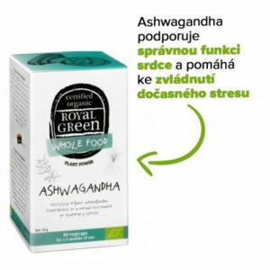 Royal Green Ashwagandha BIO (60 kapslí) - pomáhá zvládat dočasný stres Royal Green