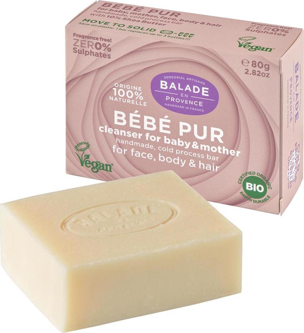 Balade en Provence BIO Jemné tuhé mýdlo pro maminky a děti bez parfemace 80 g
