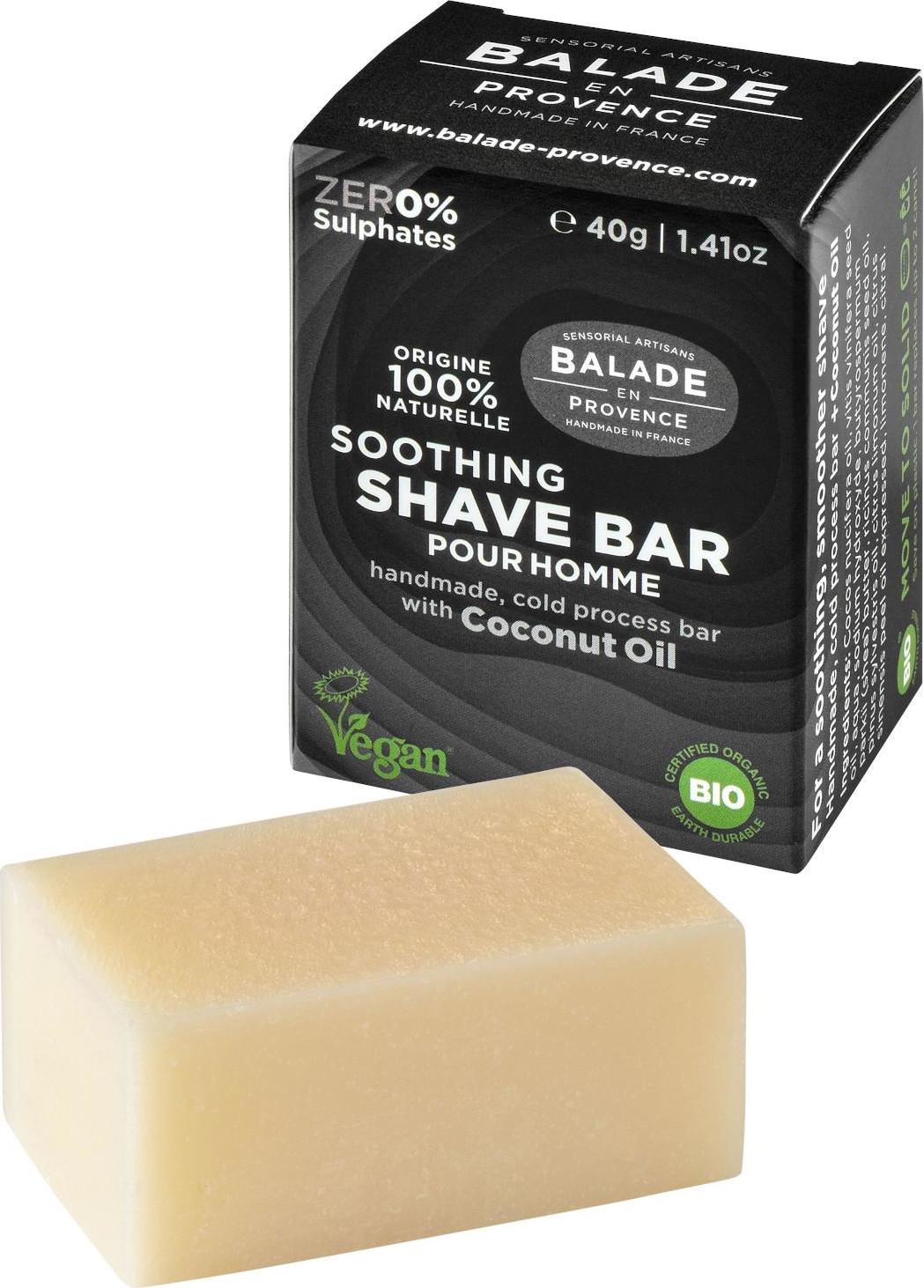 Balade en Provence BIO Zklidňující tuhé mýdlo na holení pro muže citrus 40 g