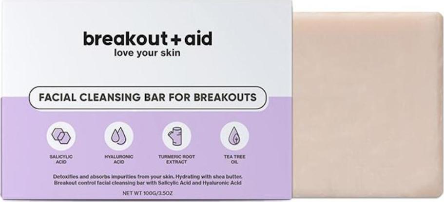 breakout+aid Čisticí mýdlo na problematickou pokožku s kyselinou salicylovou 100 g