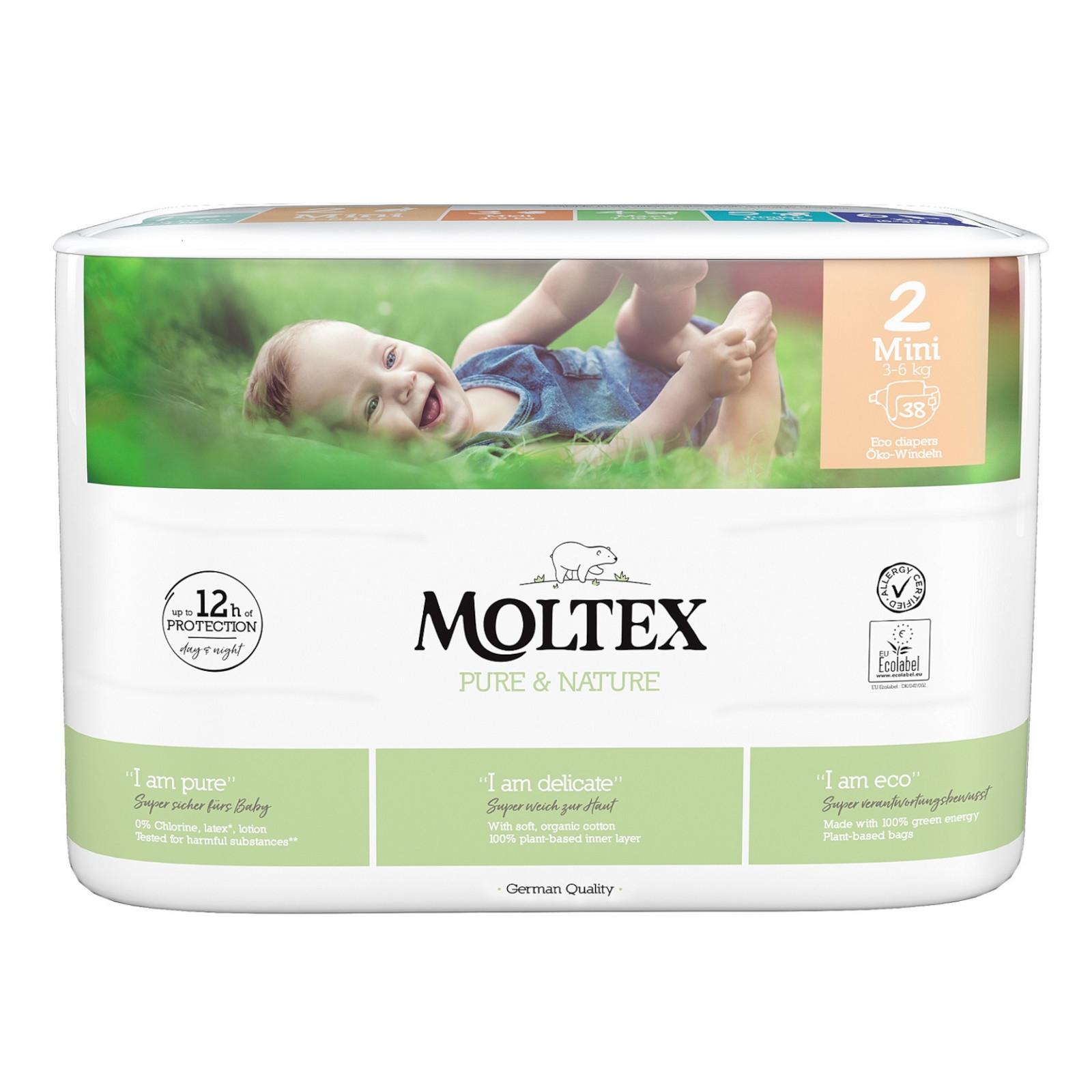 Moltex Dětské plenky Mini 3-6 kg Pure & Nature 38 ks