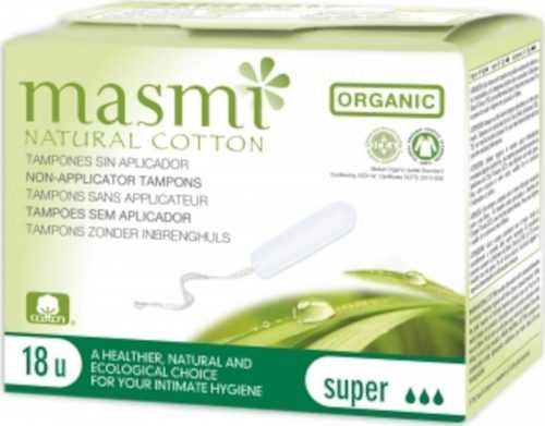 Masmi Tampony Super z organické bavlny 18 ks