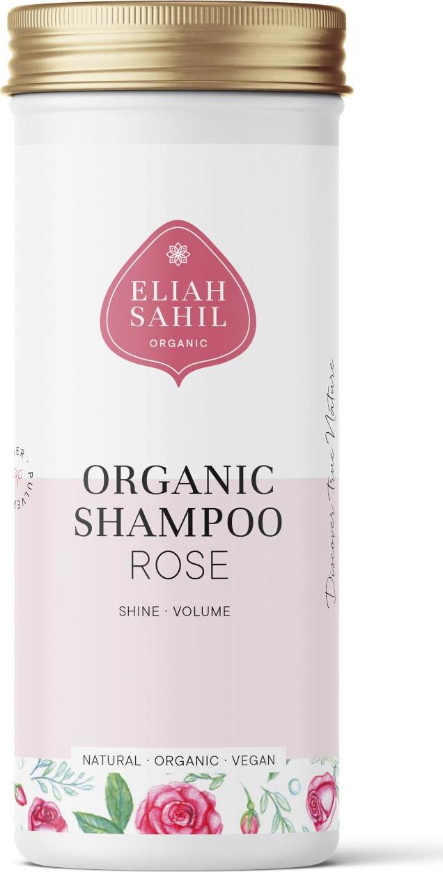 Eliah Sahil Organic Práškový šampon pro lesk a objem růže 100 g