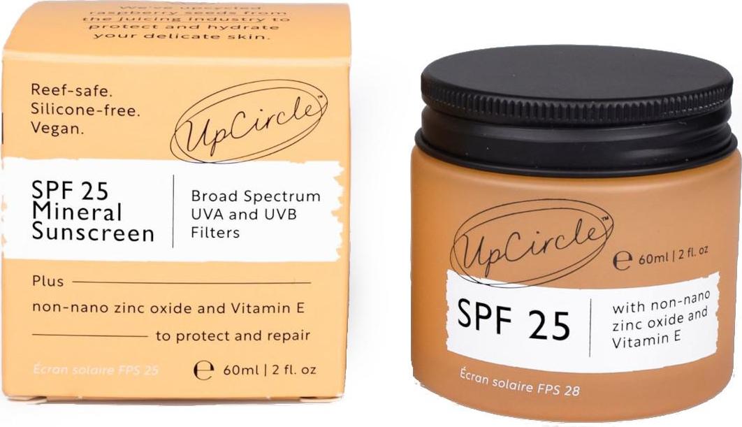 UpCircle Beauty Opalovací krém na obličej s malinovým olejem SPF 25 60 ml