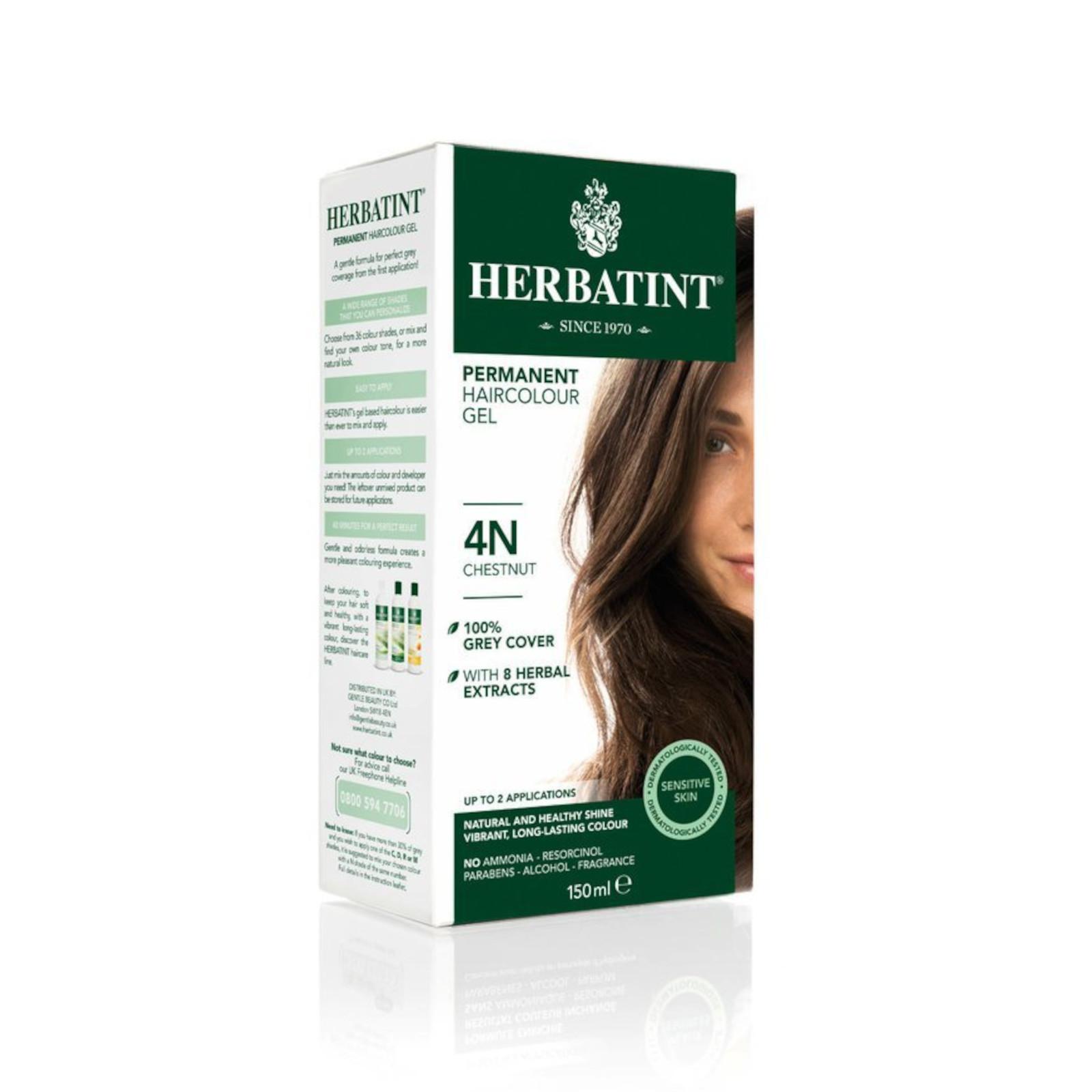 HERBATINT Permanentní barva na vlasy kaštan 4N 150 ml
