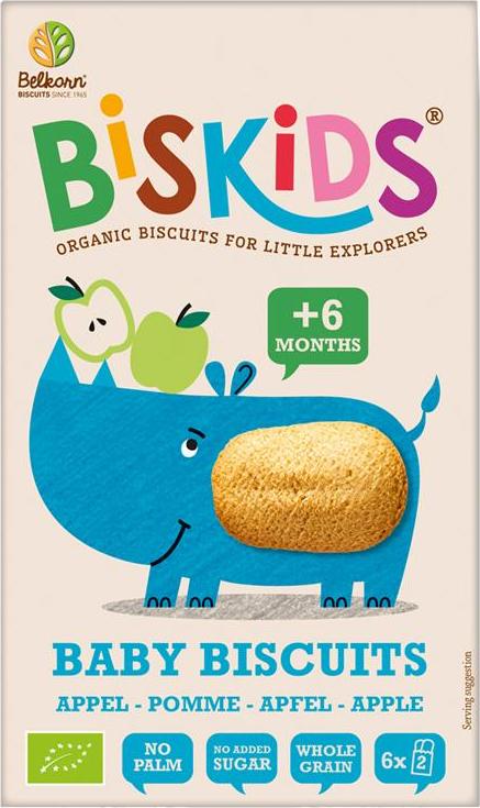 Belkorn BISkids BIO měkké dětské sušenky s jablečnou šťávou a bez přidaného cukru
