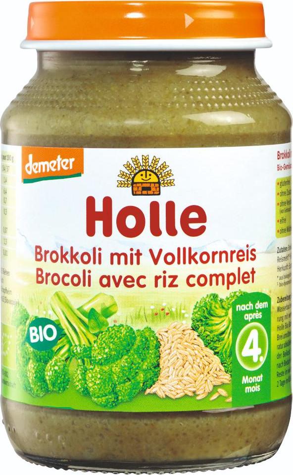Holle Bio Dětská přesnídávka brokolice s celozrnnou rýží 190 g