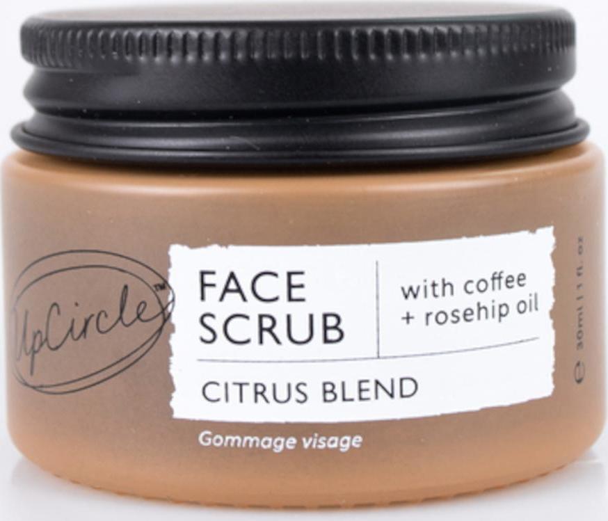 UpCircle Beauty Pleťový scrub citrus a káva + šípkový olej - mini 30 ml