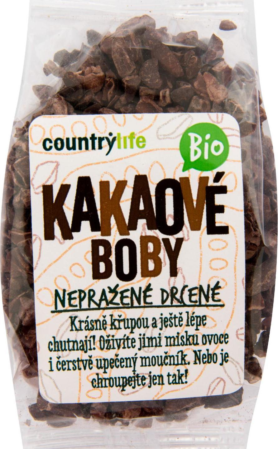 Country Life Kakaové boby nepražené drcené BIO 100 g