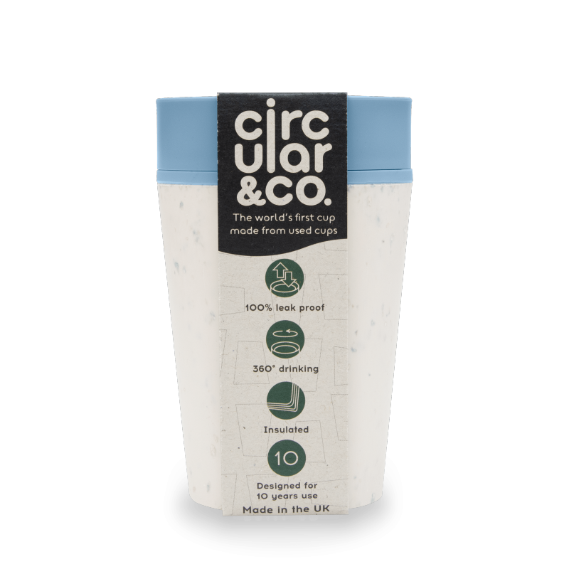 Circular Cup (227 ml) - krémová/tyrkysová - z jednorázových papírových kelímků Circular Cup