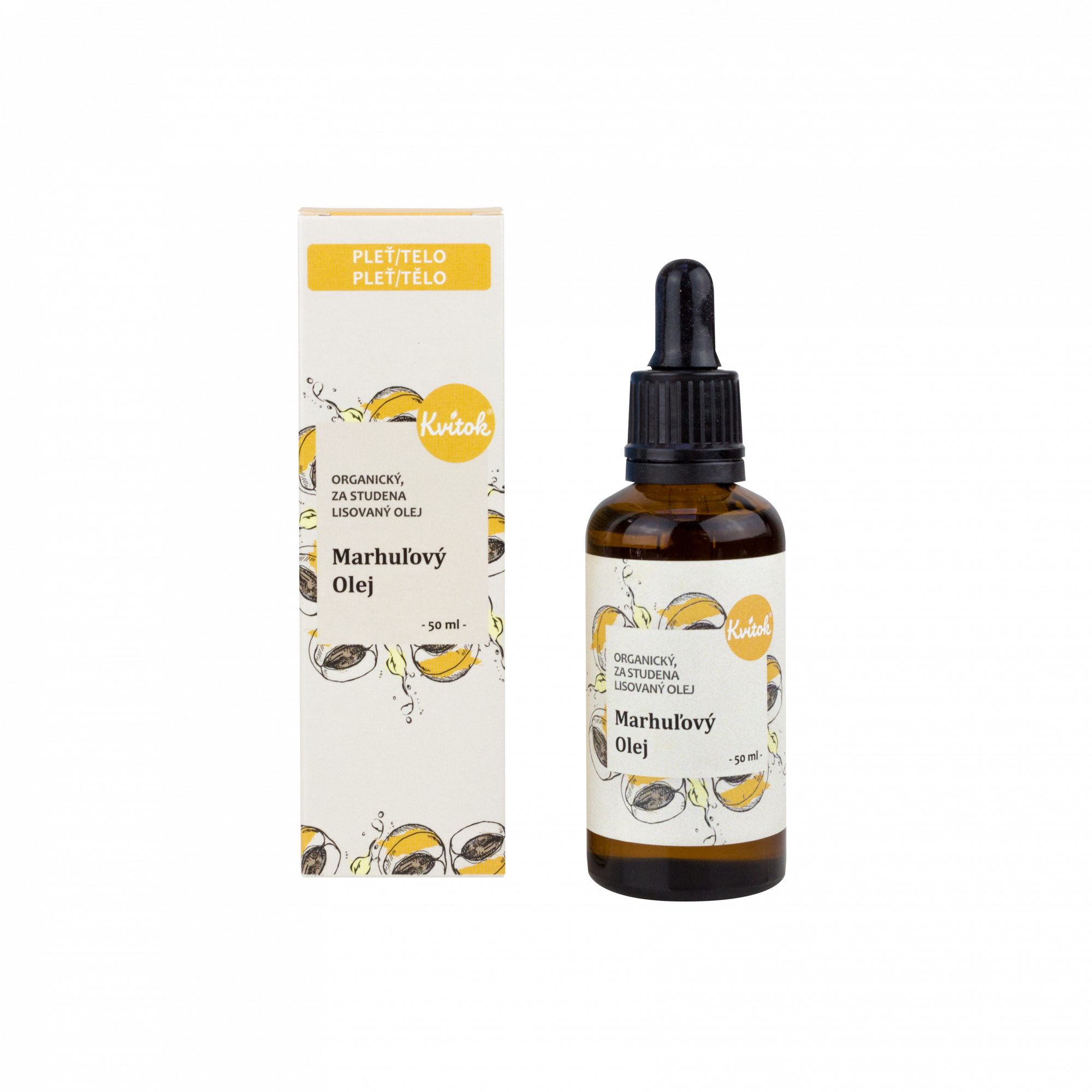 Kvitok Meruňkový olej BIO (50 ml) - s ochranným a regeneračním účinkem Kvitok