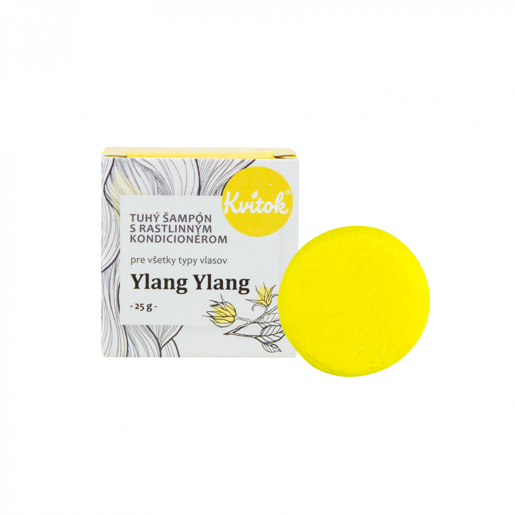 Kvitok Tuhý šampon s kondicionérem pro světlé vlasy Ylang Ylang 25 g - krásně pění Kvitok