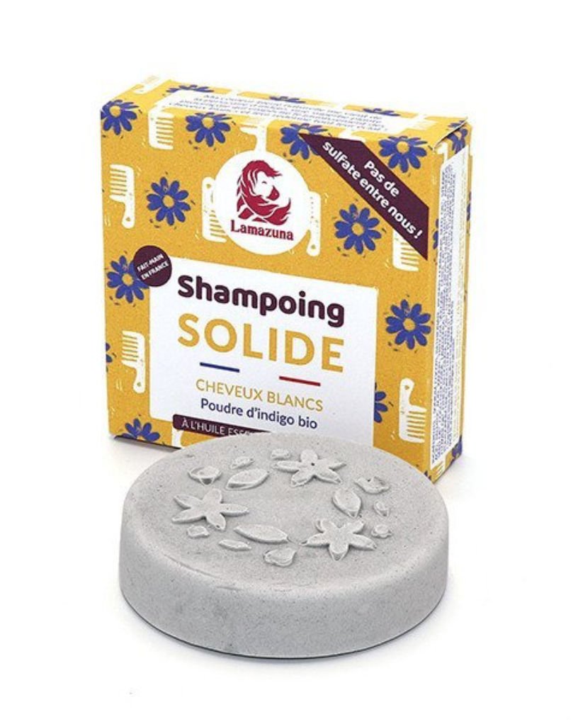 Lamazuna Tuhý šampon pro šedivé vlasy - indigo (70 g) Lamazuna
