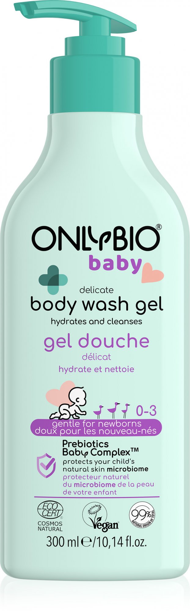 OnlyBio Jemný mycí gel pro miminka (300 ml) - vhodný hned od narození OnlyBio