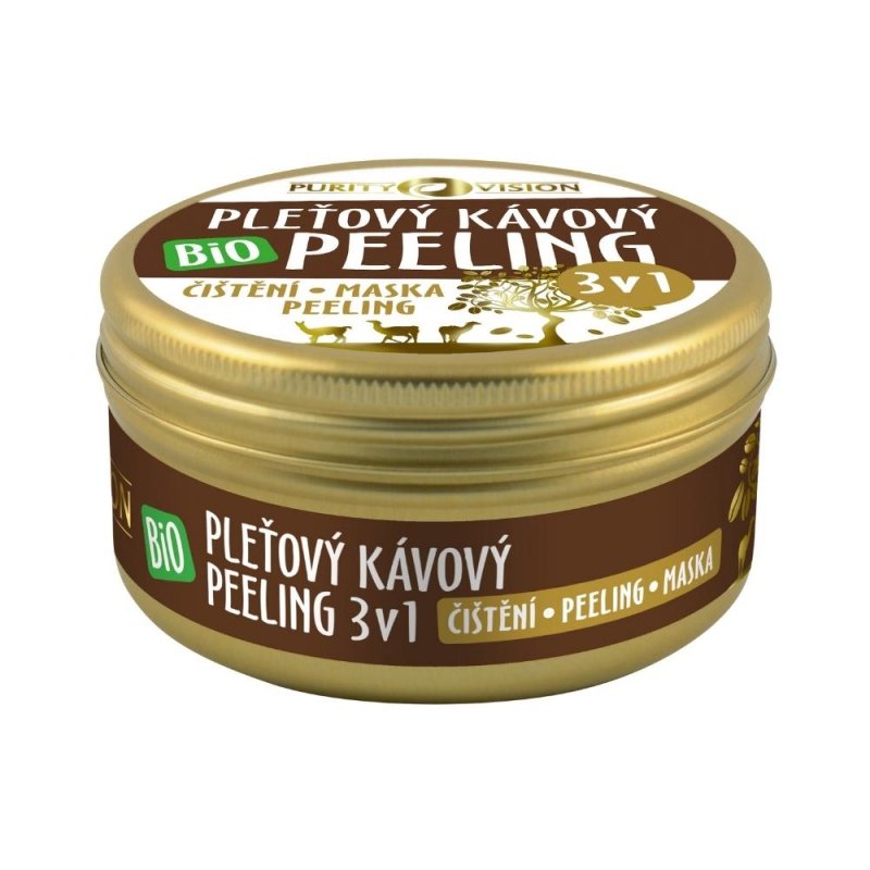 Purity Vision Kávový pleťový peeling 3v1 BIO (70 g) - pro všechny typy pleti Purity Vision