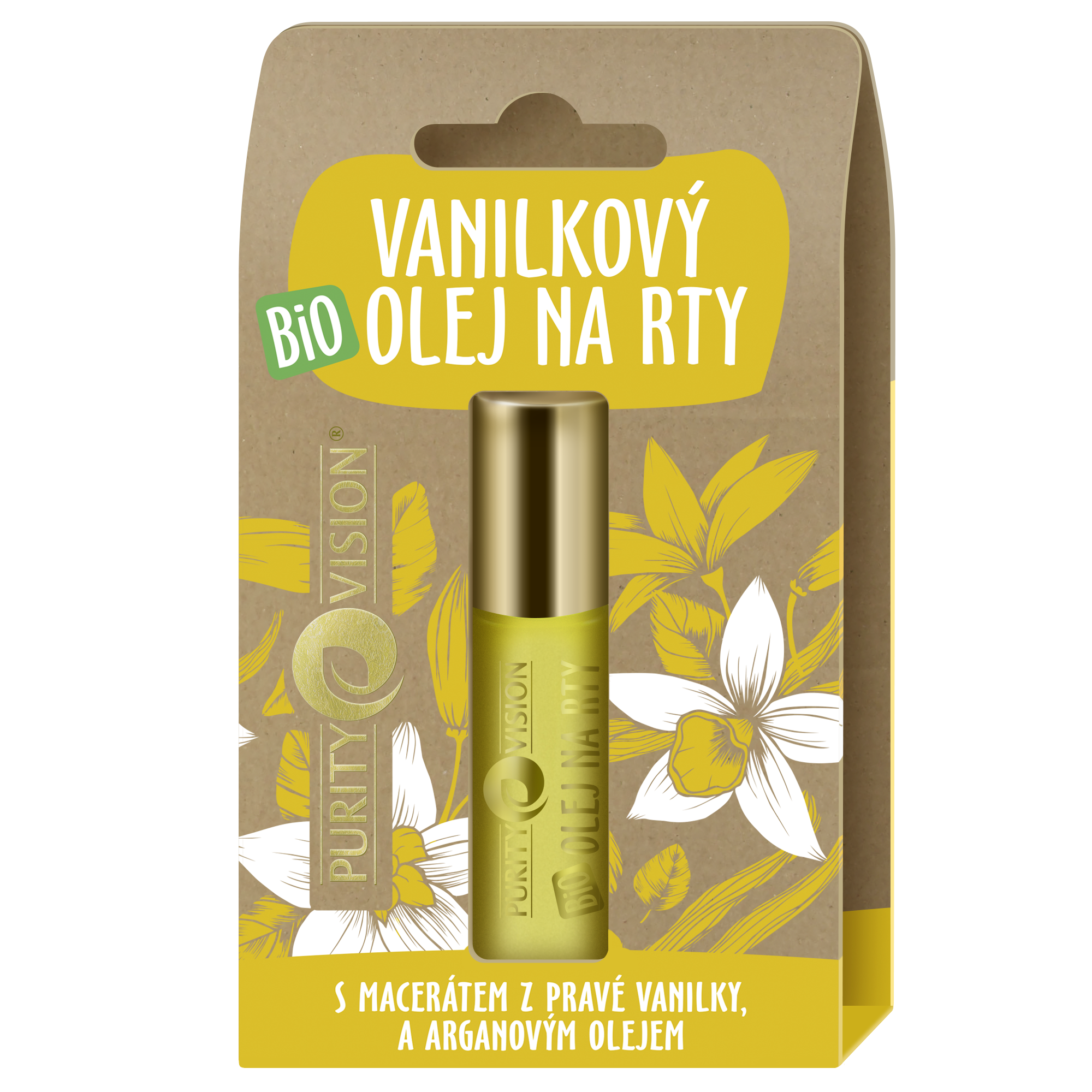 Purity Vision Vanilkový olej na rty BIO (10 ml) - voňavá pomoc vysušeným rtům Purity Vision