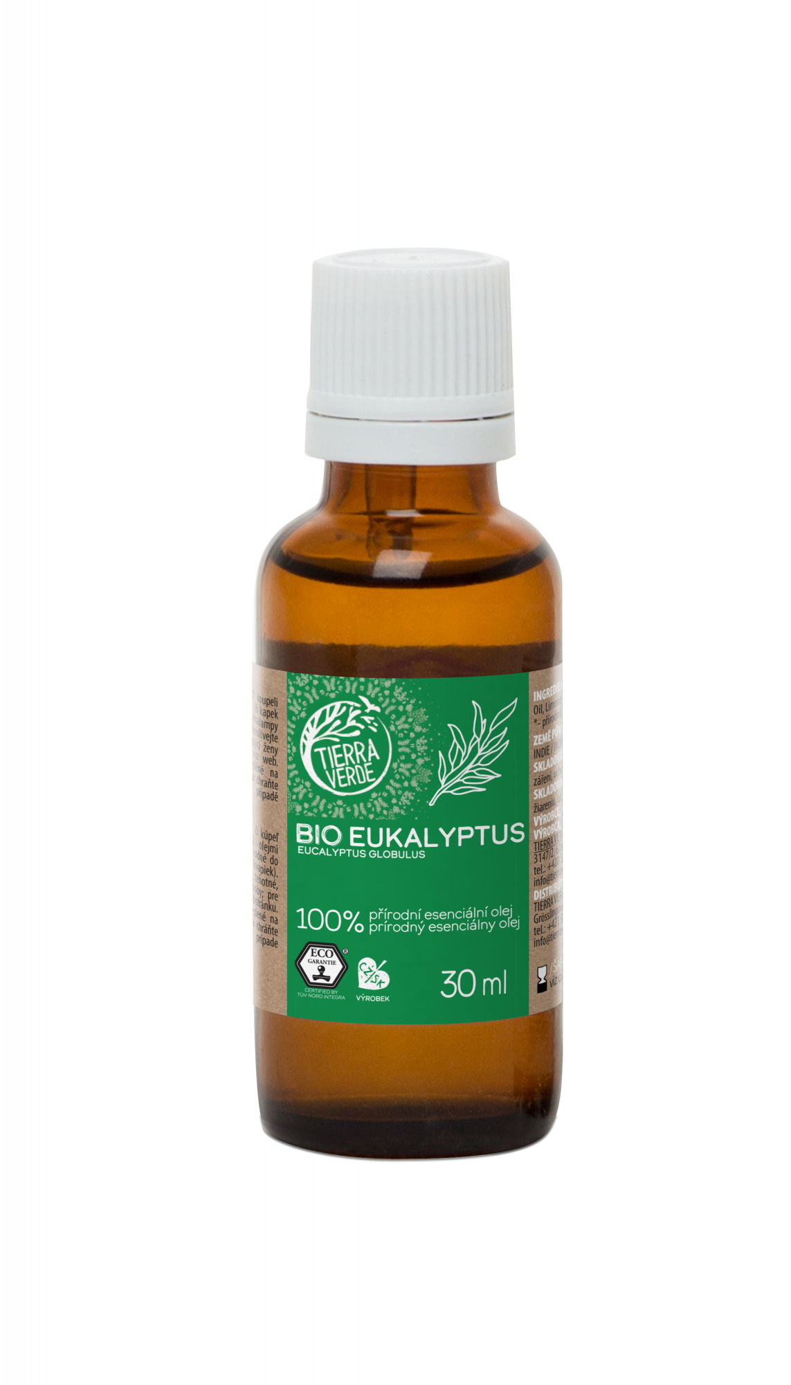 Tierra Verde Esenciální olej Eukalyptus BIO 30 ml - uleví při nachlazení Tierra Verde
