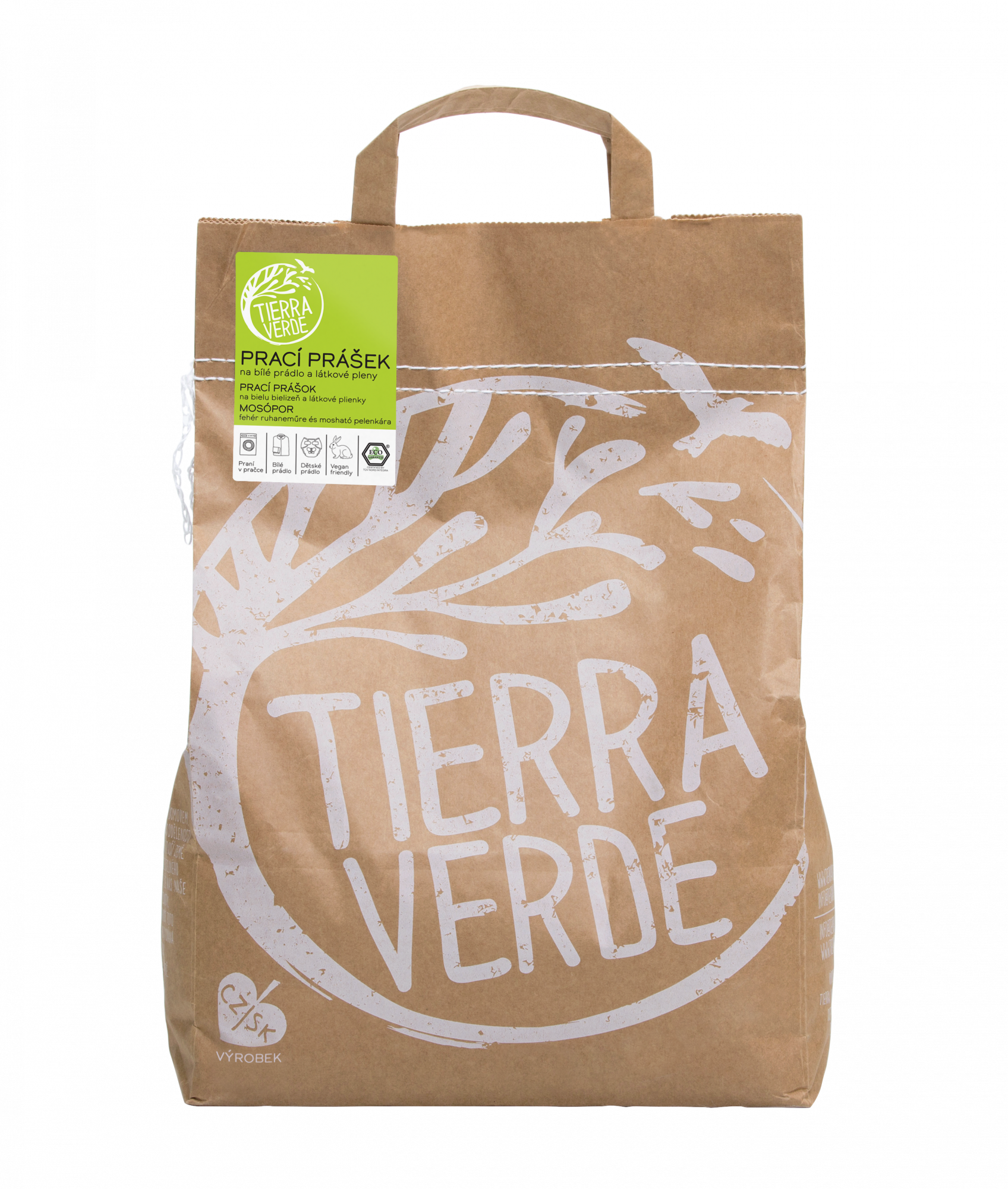 Tierra Verde Prací prášek na bílé prádlo a látkové pleny - INOVACE pap. pytel 5 kg Tierra Verde