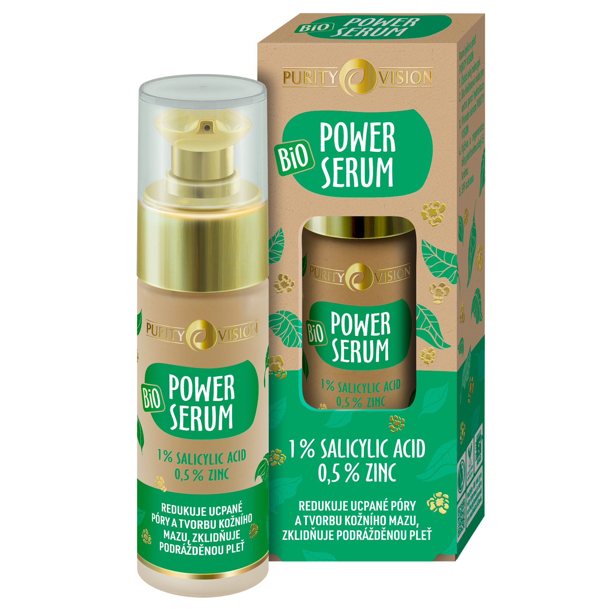 Purity Vision Pleťové sérum Power BIO (30 ml) - čistí póry a redukuje tvorbu kožního mazu Purity Vision