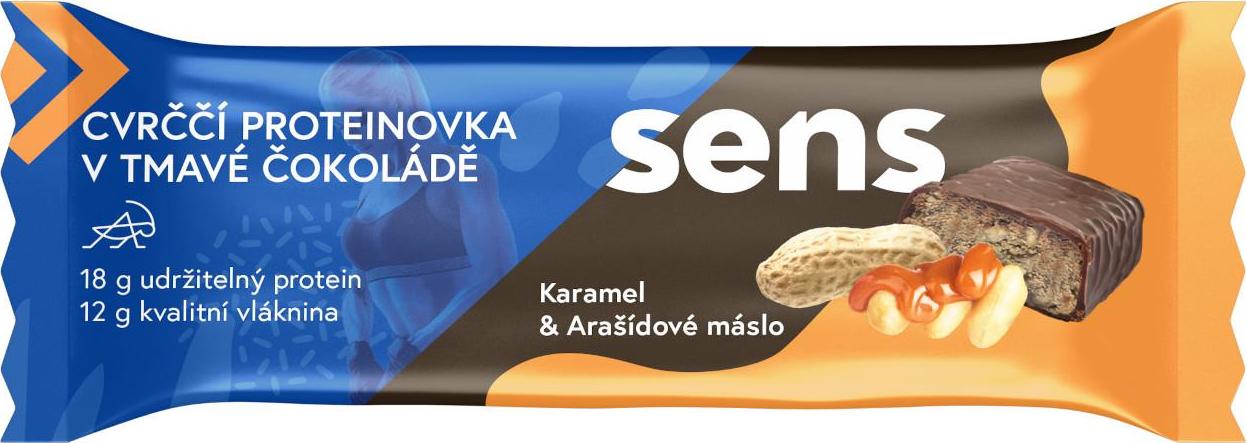 SENS Cvrččí Proteinovka v Tmavé Čokoládě - Karamel & Arašídové máslo 60 g