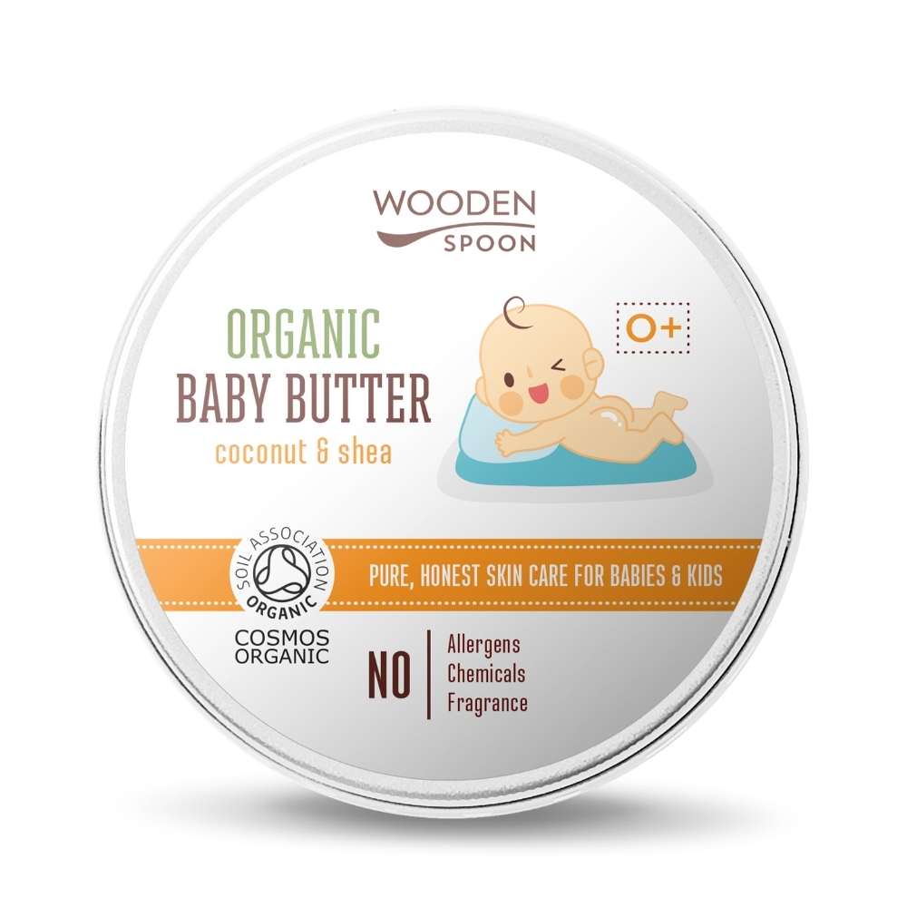 Wooden Spoon Dětské tělové máslo BIO 100 ml - přírodní hydratace pro dětskou pokožku Wooden Spoon