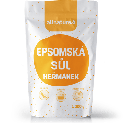 Allnature Epsomská sůl Heřmánek (1 kg) - uvolňuje svaly a odbourává stres Allnature