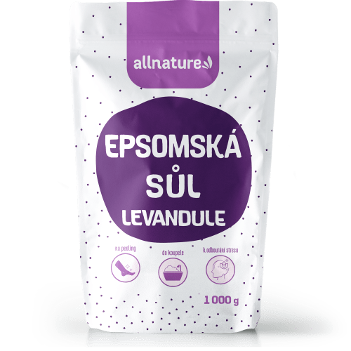 Allnature Epsomská sůl Levandule - 1 kg - pro uvolnění a zklidnění Allnature