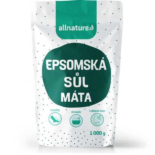 Allnature Epsomská sůl Máta (1 kg) - pro relaxaci těla a zlepšení spánku Allnature