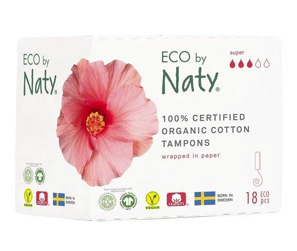 Eco by Naty Tampony Super (18 ks) - II. jakost - 100% z biobavlny