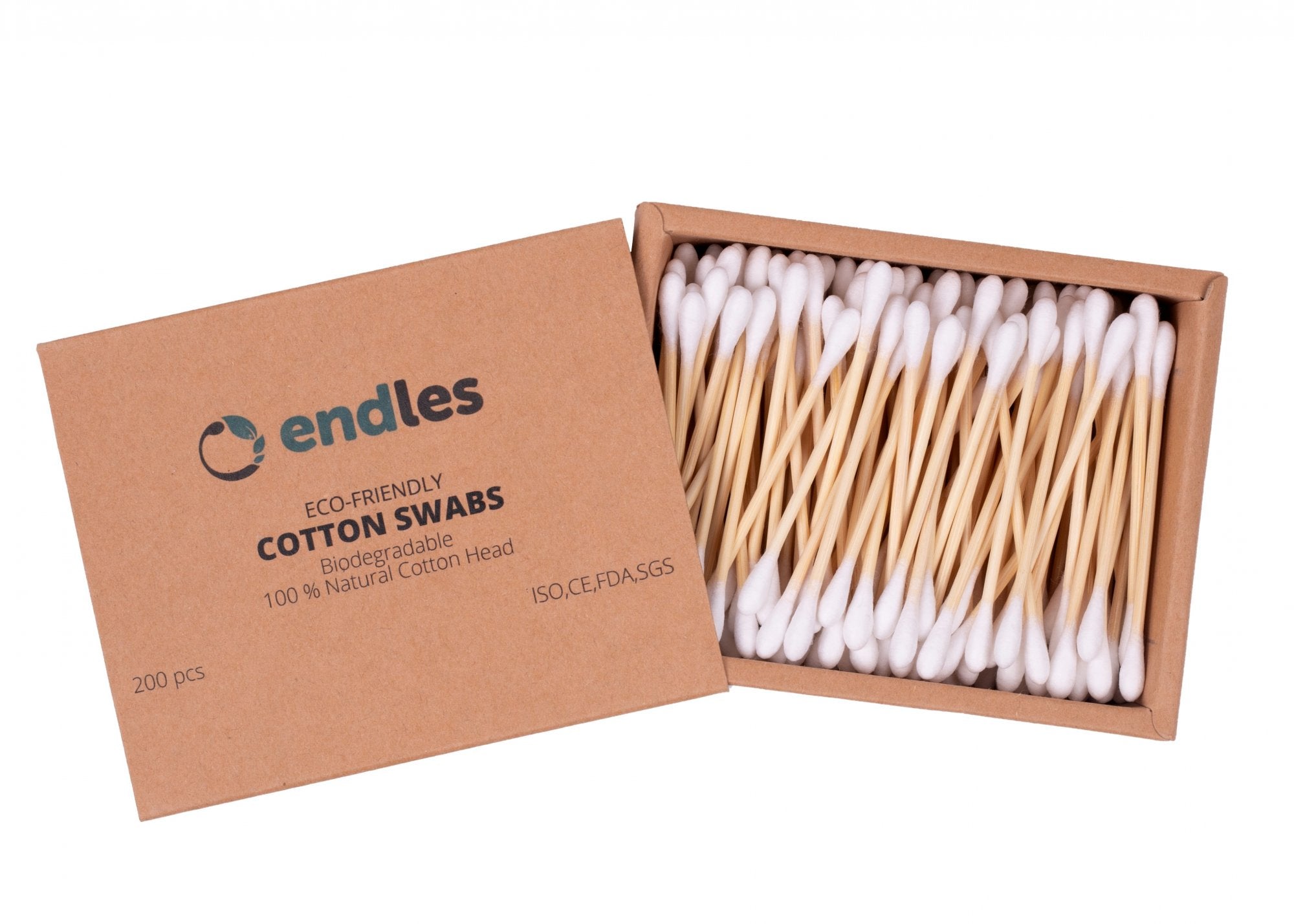 Endles by Econea Vatové tyčinky do uší (200 ks) - II. jakost - z bambusu a bavlny Endles by Econea