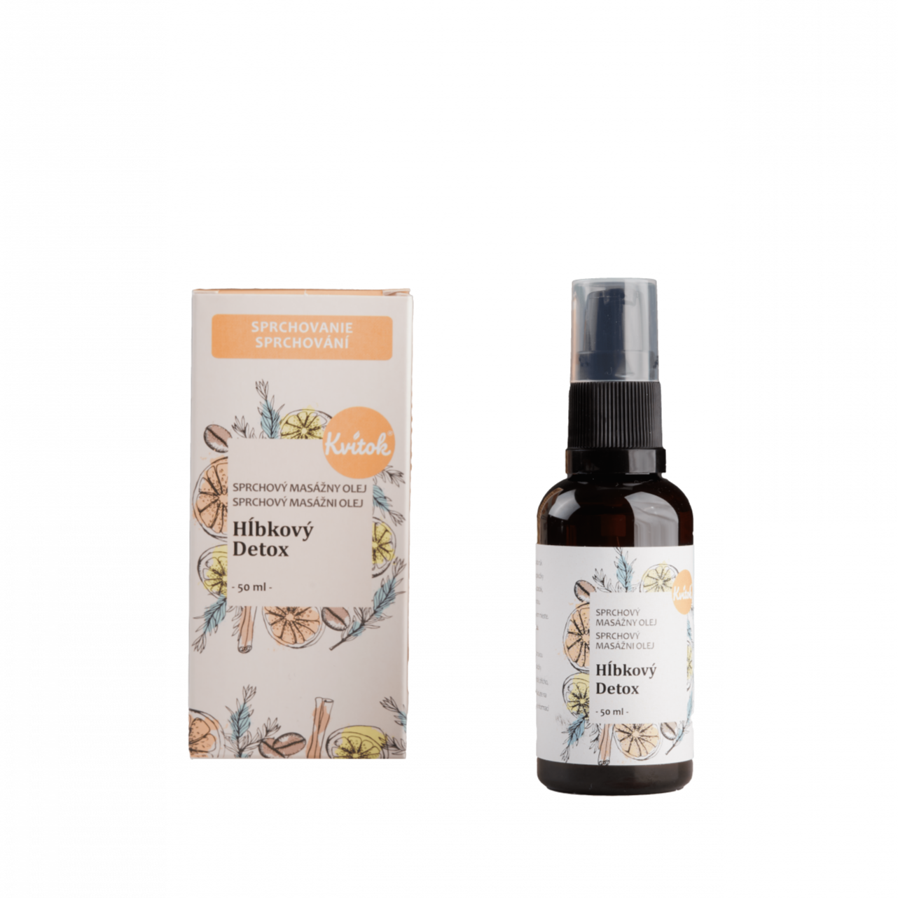 Kvitok Sprchový masážní olej proti celulitidě Hloubkový detox (50 ml) - II. jakost Kvitok