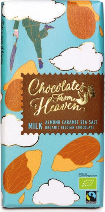 Chocolates from Heaven BIO mléčná čokoláda s karameliz. mandlemi a mořskou solí 37% 100g