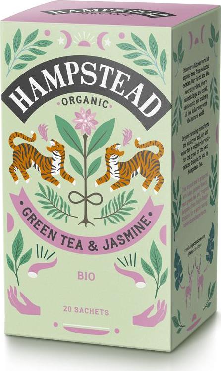 Hampstead Tea London BIO zelený čaj s jasmínem a bergamotem