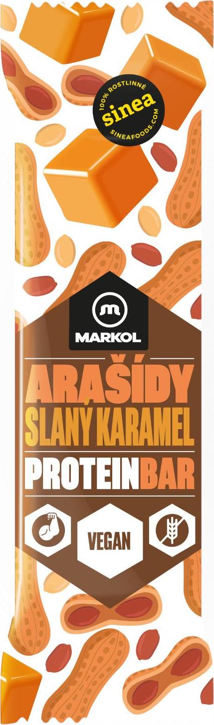 Markol Proteinová tyčinka arašídy a slaný karamel 49 g