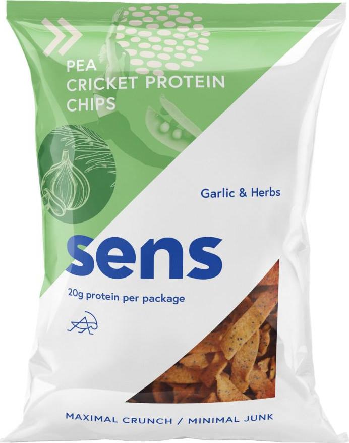 SENS Protein chipsy s cvrččím proteinem - Česnek & Bylinky 80 g