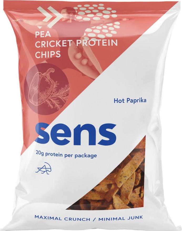 SENS Protein chipsy s cvrččím proteinem - Pikantní Paprika 80 g