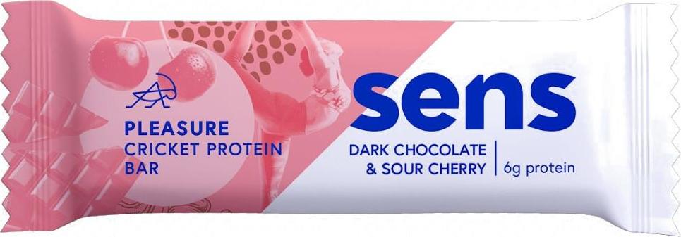 SENS Protein tyčinka s cvrččí moukou tmavá čokoláda & višeň 40 g