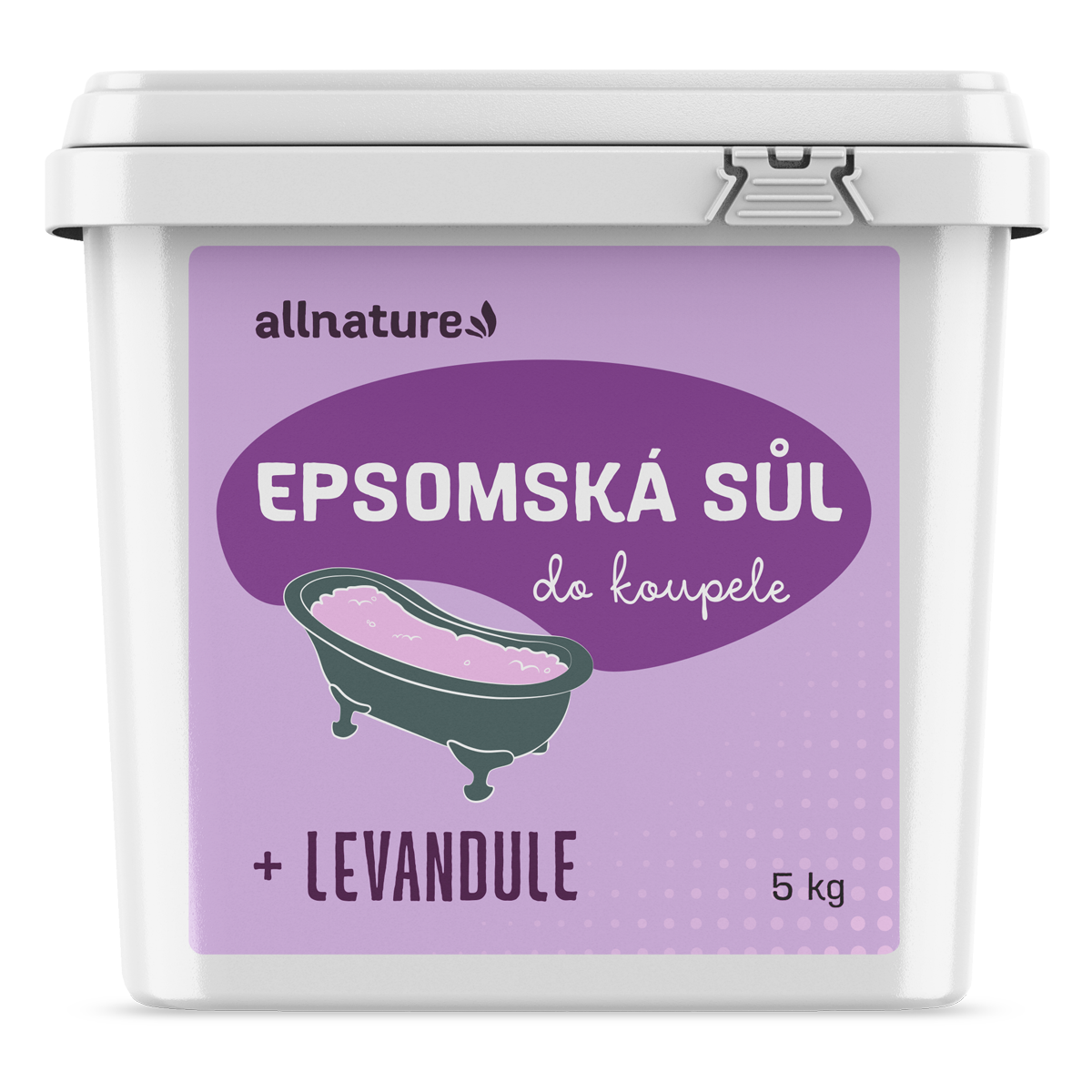 Allnature Epsomská sůl Levandule - 5 kg - II. jakost - pro uvolnění a zklidnění Allnature