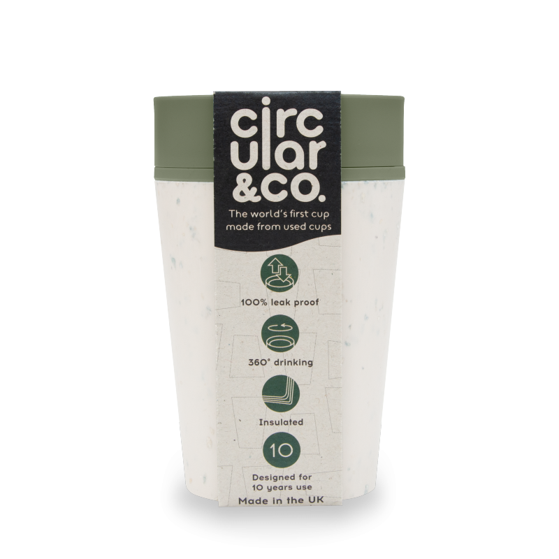 Circular Cup (227 ml) - krémová/zelená - z jednorázových papírových kelímků Circular Cup