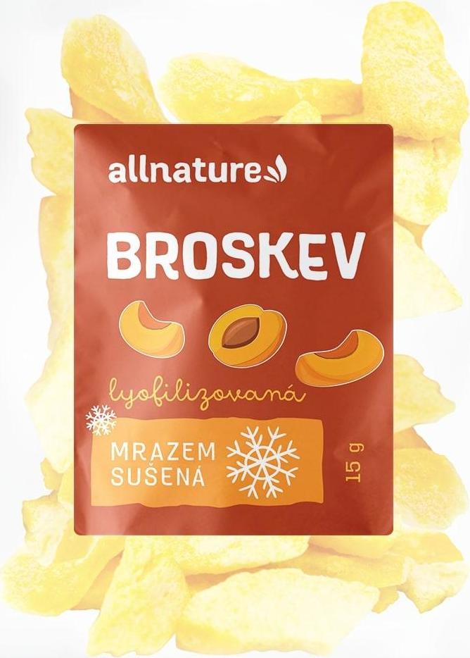 Allnature Broskev sušená mrazem plátky 15 g