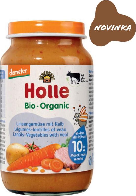 Holle Bio čočka se zeleninou a telecím 220 g