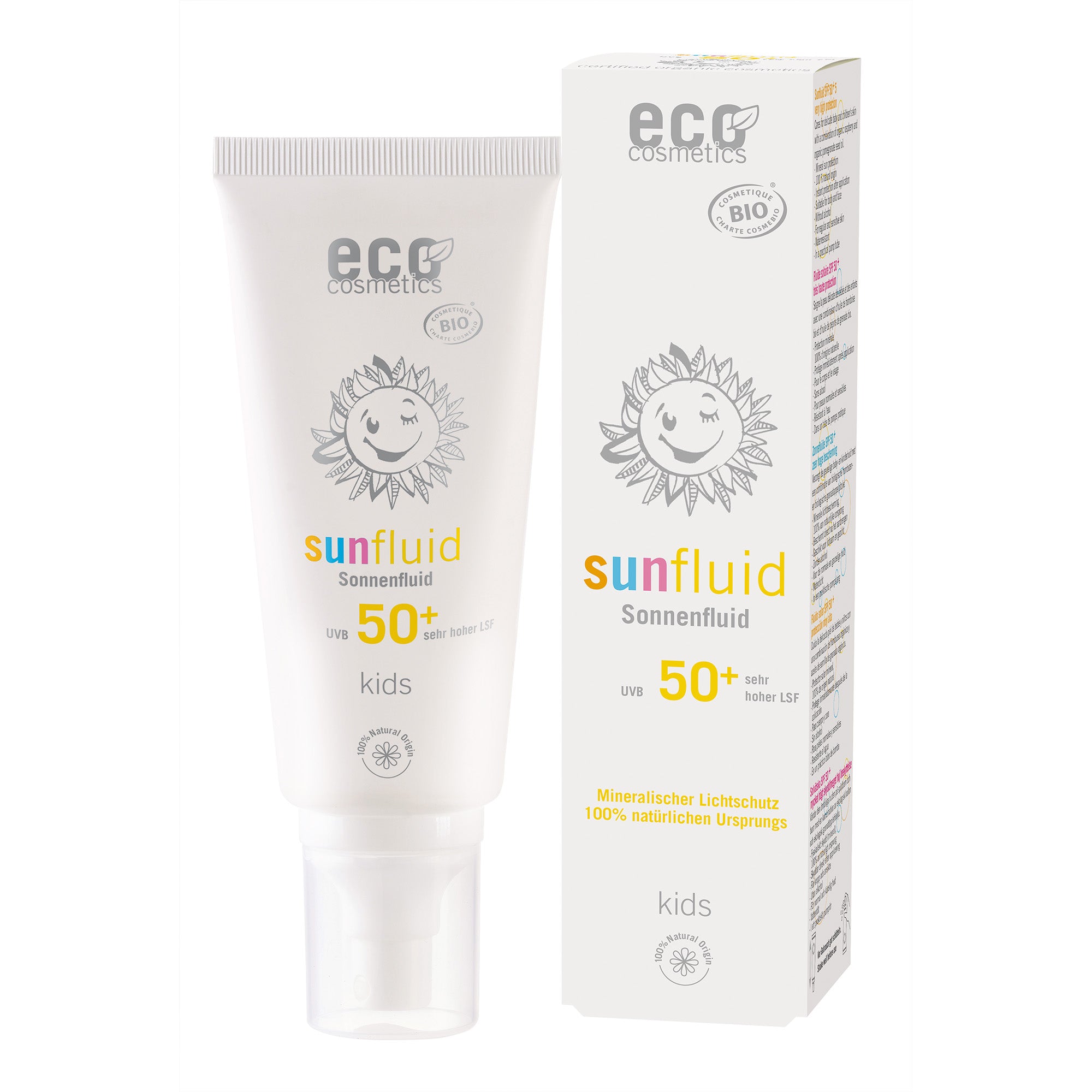 Eco Cosmetics Dětský opalovací fluid SPF 50+ BIO (100 ml) - s přírodním minerálním filtrem Eco Cosmetics