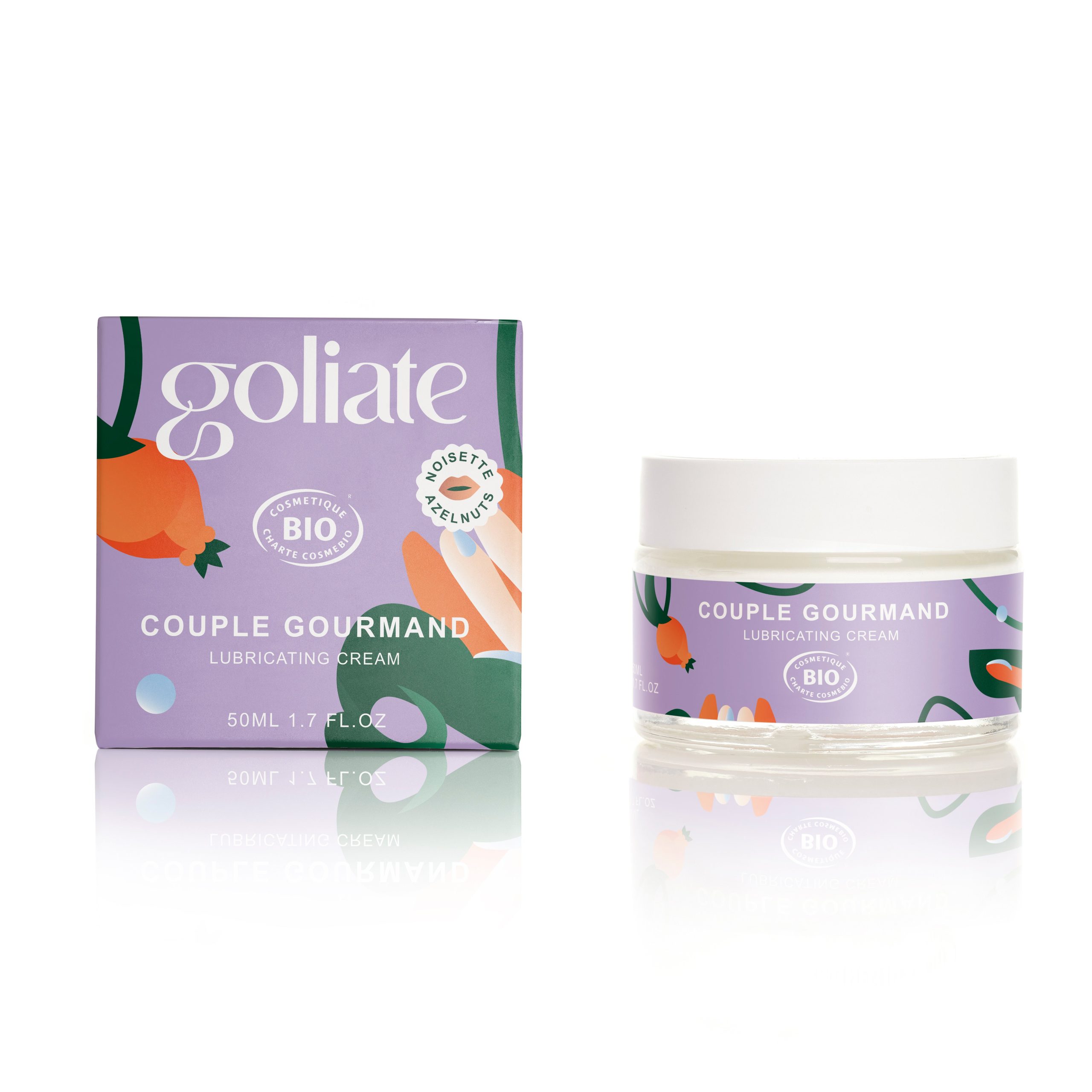 Goliate Jedlý masážní a lubrikační olej 2v1 BIO - oříšek - 50 ml - pro ni i pro něj Goliate