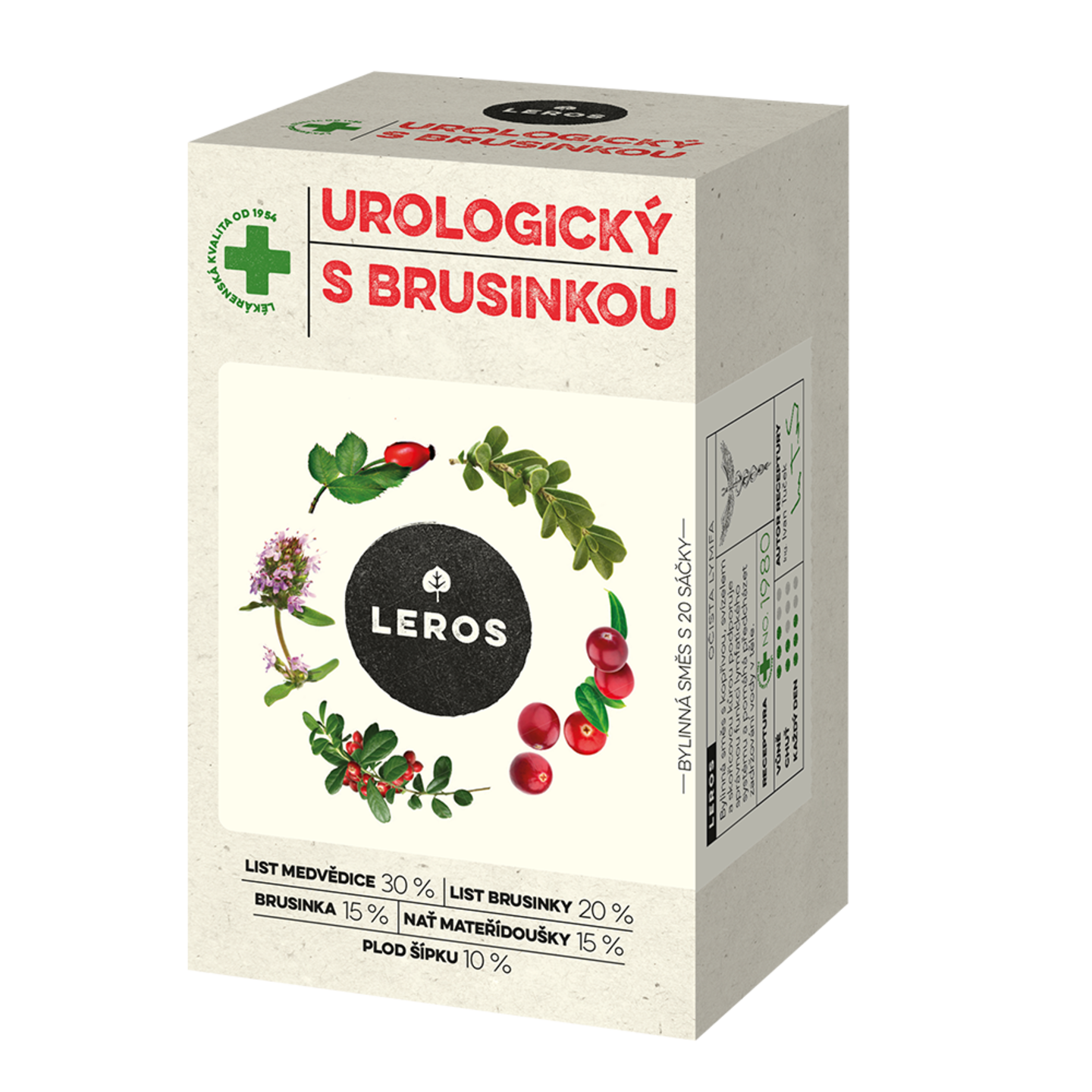 LEROS Bylinný čaj urologický s brusinkou - nálev. sáčky (20 x 1