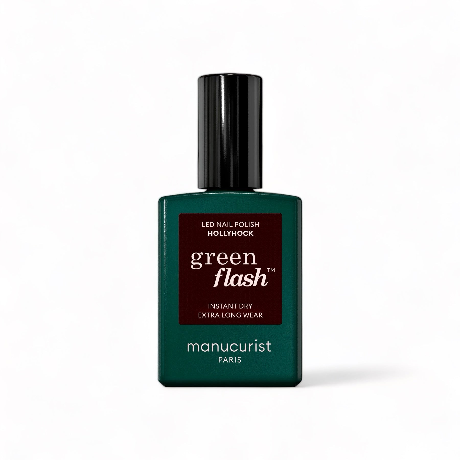 Manucurist Green Flash LED gel lak na nehty - HollyHock (15 ml) - tmavá bordó barva Manucurist