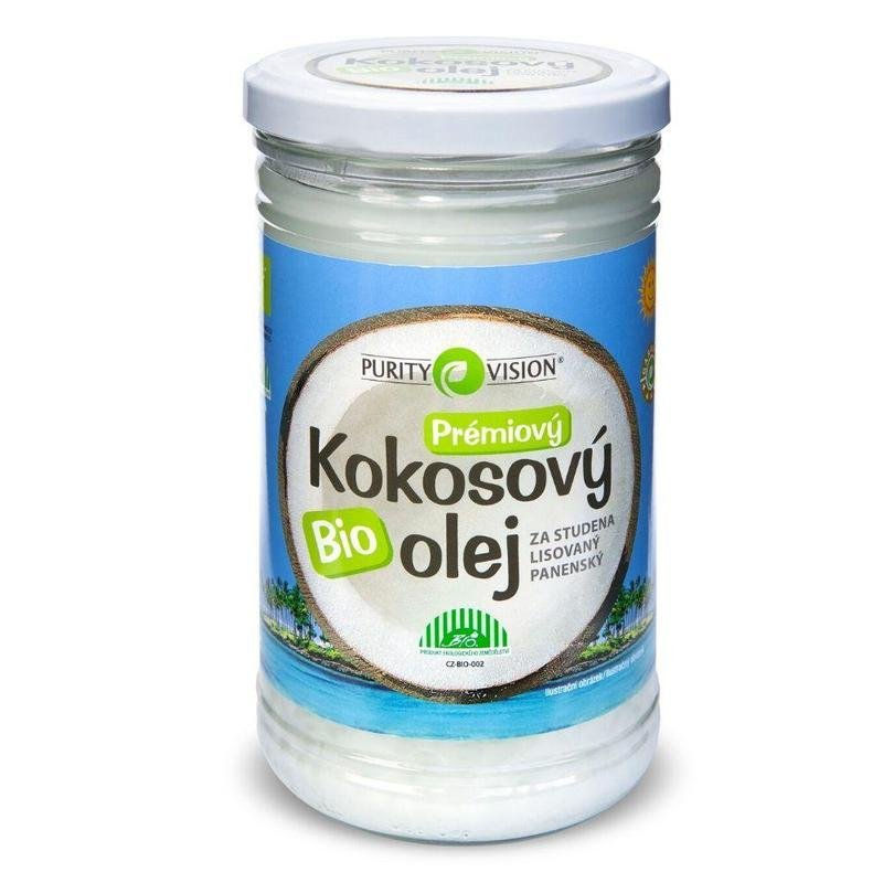 Purity Vision Kokosový olej panenský BIO - 900 ml - za studena lisovaný Purity Vision