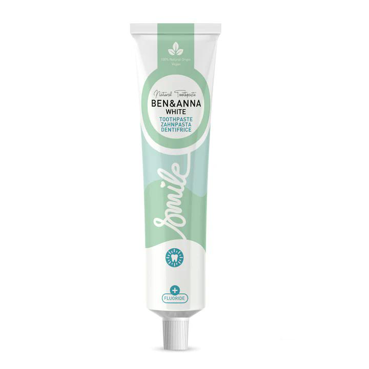 Ben & Anna Zubní pasta s fluoridem (75 ml) - White - II. jakost - s mátou a šalvějí Ben & Anna