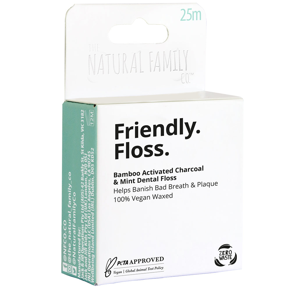 Jack n' Jill NFco. Zubní nit Friendly Floss (25 m) - s mátou a aktivním uhlím Jack n' Jill