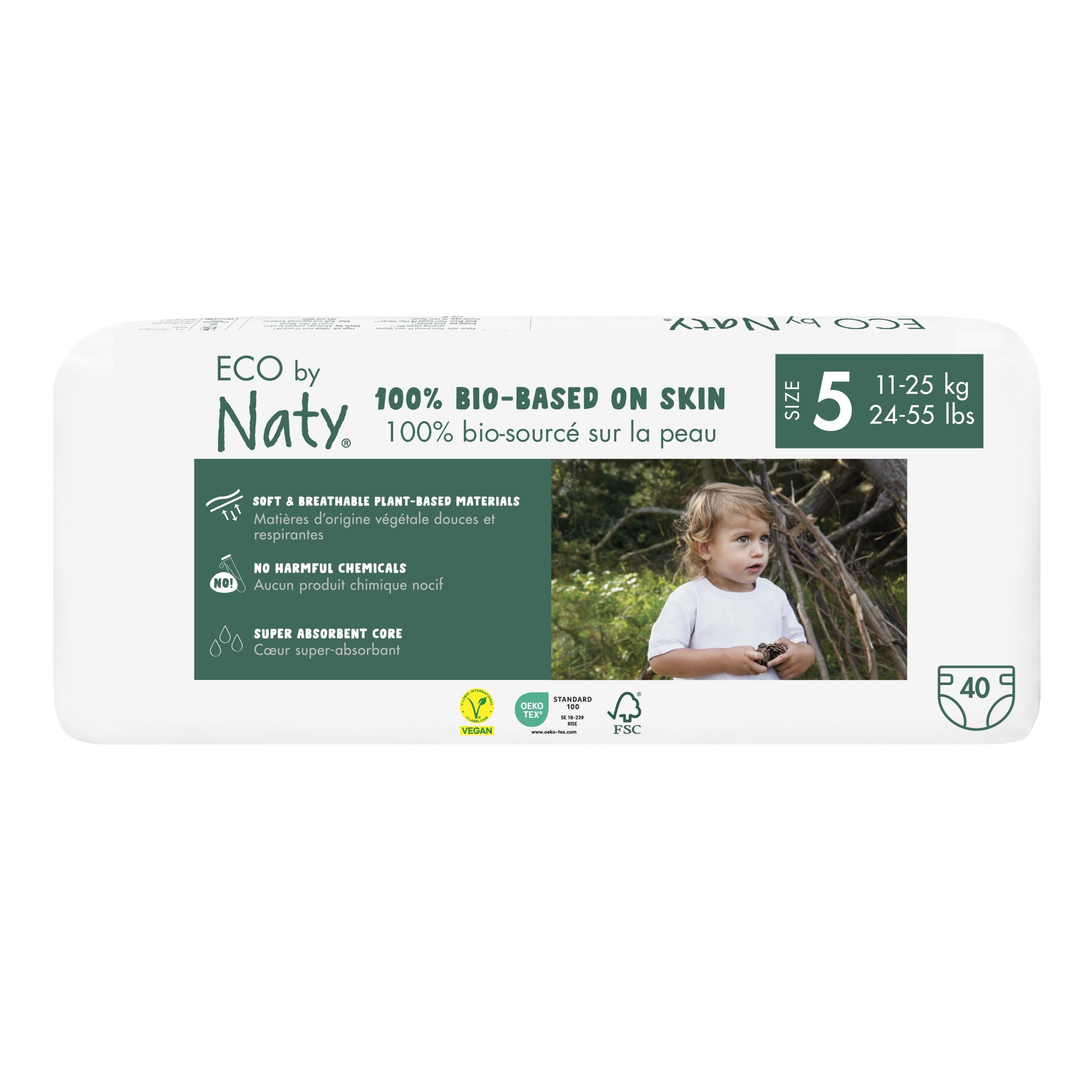 Naty Ekoplenky Junior 5 (11 - 25 kg) (40 ks) - z 55-60 % rozložitelné Naty