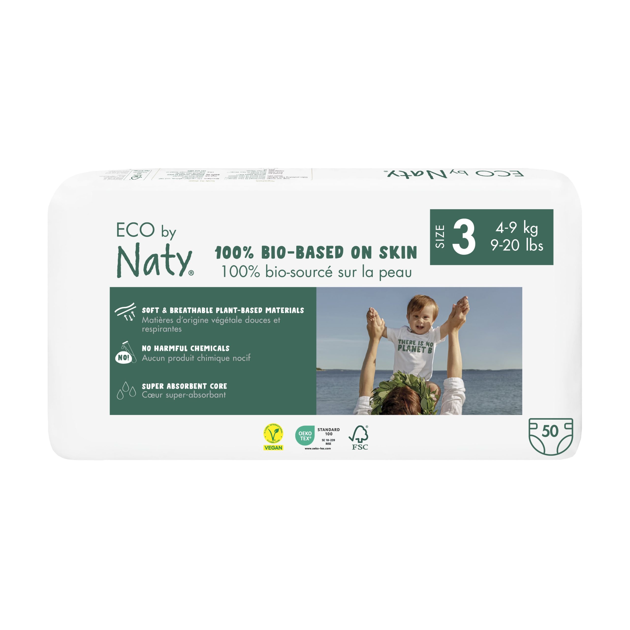 Naty Ekoplenky Midi 3 (4 - 9 kg) (50 ks) - z 55-60 % rozložitelné Naty
